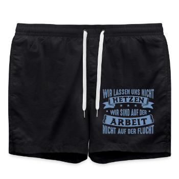 Wir lassen uns nicht hetzen Cess Spruch - Badeshorts - Schwarz - Vorne - AI Model Male 185 light (185cm)