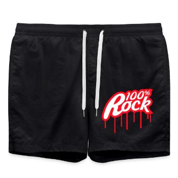 100% Percent Musique Rock Timbre Graffiti Drops - Short de bain - noir - Devant - AI Model Male 185 light (185cm)