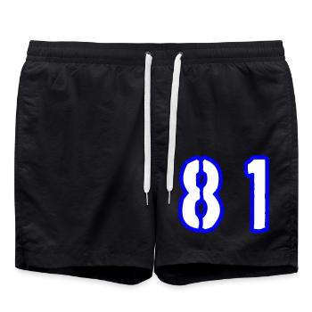 81 Number Symbol - Swim Trunks - black - Front - AI Model Male 185 light (185cm)