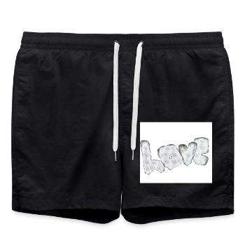 Liebe ist einfach zauberhaft Schrift Schriftzug - Badeshorts - Schwarz - Vorne - AI Model Male 185 light (185cm)