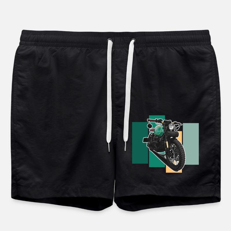Bobber // Custom // Motorcycle - Swim Trunks - black