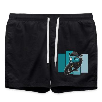 Bobber // Custom // Motorcycle - Swim Trunks - black - Front - AI Model Male 185 light (185cm)