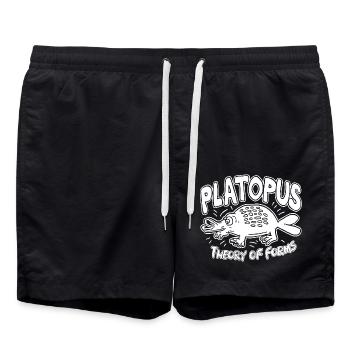 Platopus - Theory of Forms Philosophy - Swim Trunks - black - Front - AI Model Male 185 light (185cm)