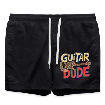 Guitar Dude - Musik für Gitarrenfans - Badeshorts - Schwarz - Vorne - AI Model Male 185 light (185cm)