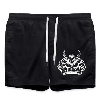Bête taureau - Short de bain - noir - Devant - AI Model Male 185 light (185cm)
