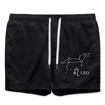 Constellation Leo with zodiac sign - Badeshorts - Schwarz - Vorne - AI Model Male 185 light (185cm)
