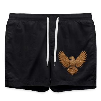Glitzer Adler - Badeshorts - Schwarz - Vorne - AI Model Male 185 light (185cm)