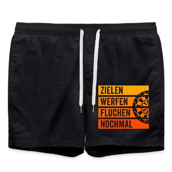 Darts Spruch Dart Spieler - Badeshorts - Schwarz - Vorne - AI Model Male 185 light (185cm)