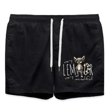 Very demure Lemur, very mindful! - Badeshorts - Schwarz - Vorne - AI Model Male 185 light (185cm)