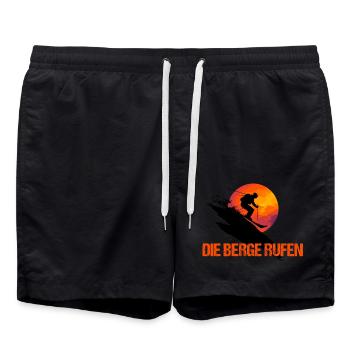 Die Berge rufen - Badeshorts - Schwarz - Vorne - AI Model Male 185 light (185cm)