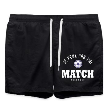 Je peux pas j ai Match football Bordeaux - Short de bain - noir - Devant - AI Model Male 185 light (185cm)