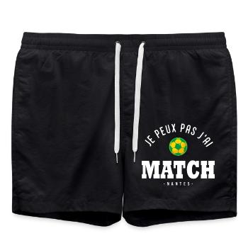 Je peux pas j ai Match football Nantes - Short de bain - noir - Devant - AI Model Male 185 light (185cm)