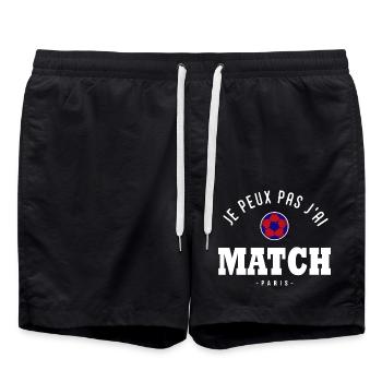 Je peux pas j ai Match football Paris - Short de bain - noir - Devant - AI Model Male 185 light (185cm)