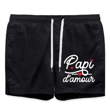 Papi d'amour - Short de bain - noir - Devant - AI Model Male 185 light (185cm)