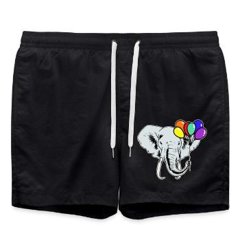 Regenbogen Regenbogenfahne Elefant LGBT Gay Pride - Badeshorts - Schwarz - Vorne - AI Model Male 185 light (185cm)