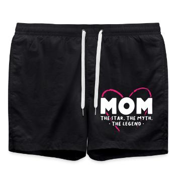 Maman la star Le mythe la légende - Short de bain - noir - Devant - AI Model Male 185 light (185cm)