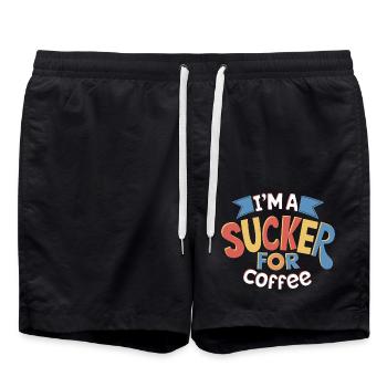 Je suis une ventouse pour le café Fun Typographie Design - Short de bain - noir - Devant - AI Model Male 185 light (185cm)