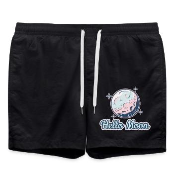 HALLO MOND - Badeshorts - Schwarz - Vorne - AI Model Male 185 light (185cm)