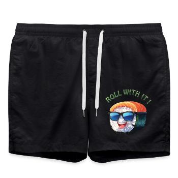 Roll with it ! - Short de bain - noir - Devant - AI Model Male 185 light (185cm)