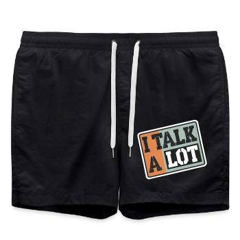 I Talk A Lot 13 - Badeshorts - Schwarz - Vorne - AI Model Male 185 light (185cm)