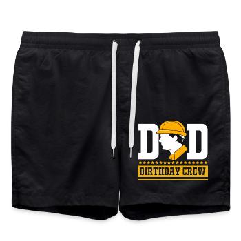 Baustelle Kindergeburtstag - Badeshorts - Schwarz - Vorne - AI Model Male 185 light (185cm)