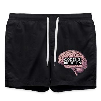 Coding Mode On 12 - Badeshorts - Schwarz - Vorne - AI Model Male 185 light (185cm)