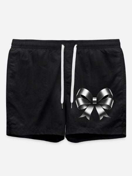 Silver ribbon - Swim Trunks - black