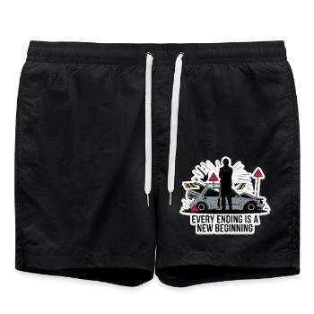 JEDES ENDE IST EIN NEUANFANG - Badeshorts - Schwarz - Vorne - AI Model Male 185 light (185cm)