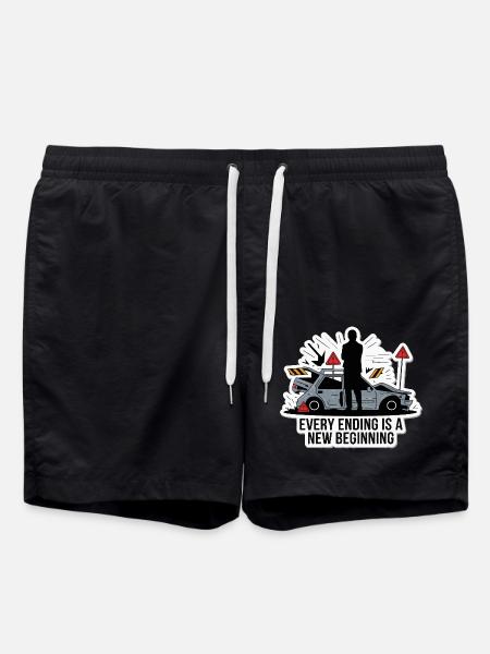 EVERY ENDING IS A NEW BEGINNING - Swim Trunks - black