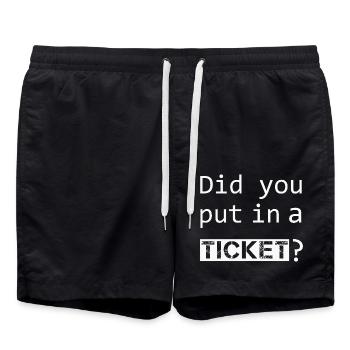 AVEZ-VOUS MIS UN TICKET – IT Admin PC Humour Blagues - Short de bain - noir - Devant - AI Model Male 185 light (185cm)