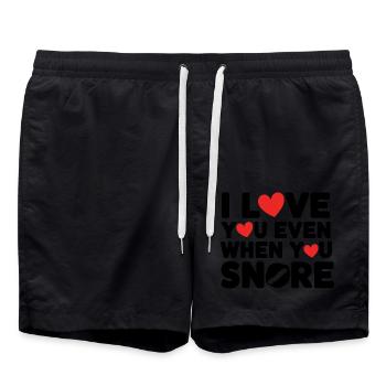Je t’aime même quand tu ronfles - Short de bain - noir - Devant - AI Model Male 185 light (185cm)