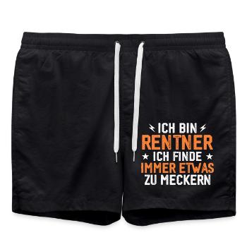 Rentner immer etwas zu meckern lustig - Badeshorts - Schwarz - Vorne - AI Model Male 185 light (185cm)