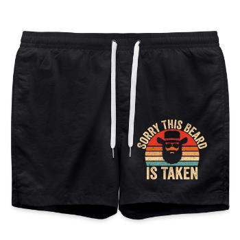 Sorry This Beard is Taken - Funny Valentines Day - Short de bain - noir - Devant - AI Model Male 185 light (185cm)