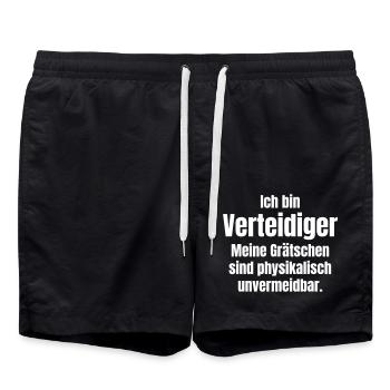 Défenseur dans le football - Short de bain - noir - Devant - AI Model Male 185 light (185cm)