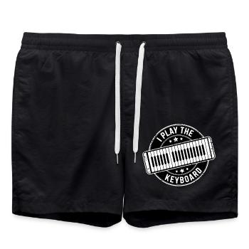 I Play The Keyboard 15 - Badeshorts - Schwarz - Vorne - AI Model Male 185 light (185cm)