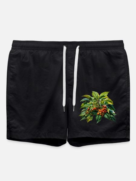 Coffee Plant Barista Coffee Drinking - Swim Trunks - black