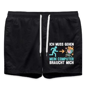 Gamer Zocker Programmierer Administrator Computer - Badeshorts - Schwarz - Vorne - AI Model Male 185 light (185cm)
