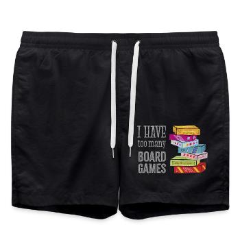 I have too many Boardgames - Swim Trunks - black - Front - AI Model Male 185 light (185cm)
