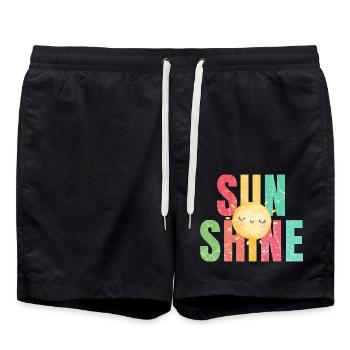 Sun shine retro summer holiday - Swim Trunks - black - Front - AI Model Male 185 light (185cm)