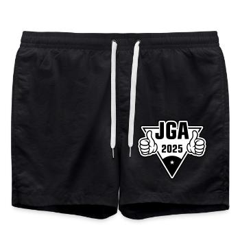 Jga 2025 Junggesellen Abschied - Badeshorts - Schwarz - Vorne - AI Model Male 185 light (185cm)