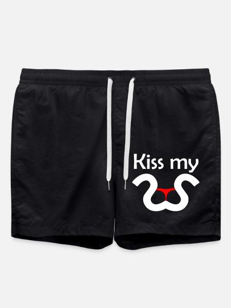 Kiss my S - Swim Trunks - black