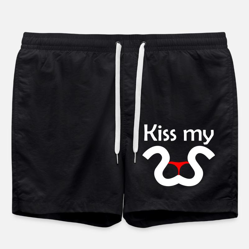 Kiss my S - Swim Trunks - black