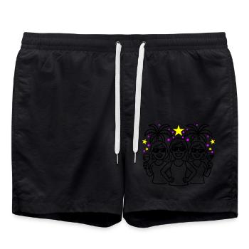 Filles Vacances Fête Palmiers - Short de bain - noir - Devant - AI Model Male 185 light (185cm)