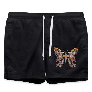 Femmes Boho Fleurs Sauvages Fleurs D’été Papillon - Short de bain - noir - Devant - AI Model Male 185 light (185cm)