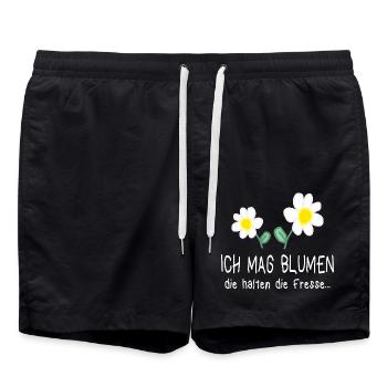 Garten Blumen Gartenarbeit Lustige Sprüche - Badeshorts - Schwarz - Vorne - AI Model Male 185 light (185cm)