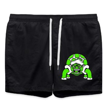 Turtle Nerd Lunettes à monture en corne Geek Smart Laughs Cool - Short de bain - noir - Devant - AI Model Male 185 light (185cm)