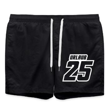 Urlaub 2025 Trikot - Badeshorts - Schwarz - Vorne - AI Model Male 185 light (185cm)