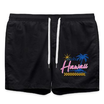 Aloha - Hawaï - États-Unis - États-Unis d’Amérique - Short de bain - noir - Devant - AI Model Male 185 light (185cm)