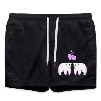 Eisbären verliebt - Badeshorts - Schwarz - Vorne - AI Model Male 185 light (185cm)