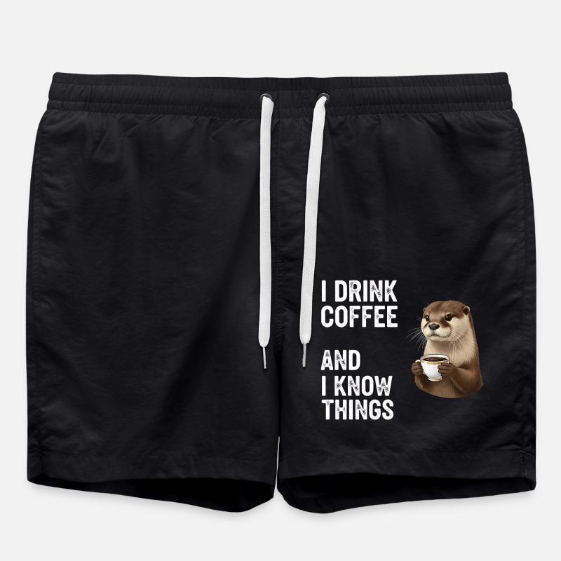 Coffee Coffeeshop - Swim Trunks - black